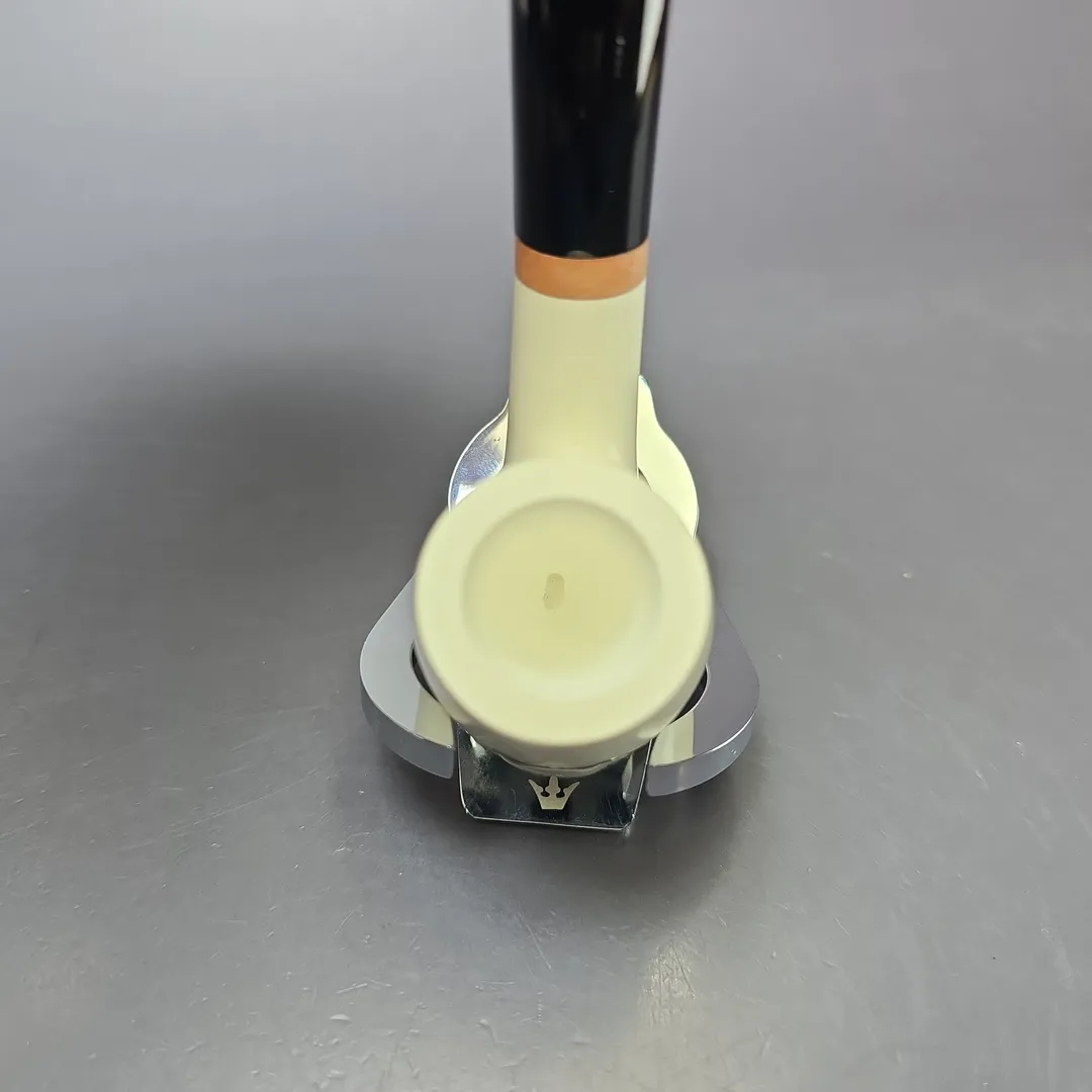 MBSD Meerschaum Deluxe Smooth Bent Billiard Block Meerschaum Pipe, New - Image 6