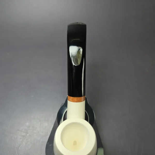 MBSD Meerschaum Deluxe Smooth Bent Billiard Block Meerschaum Pipe, New - Image 7
