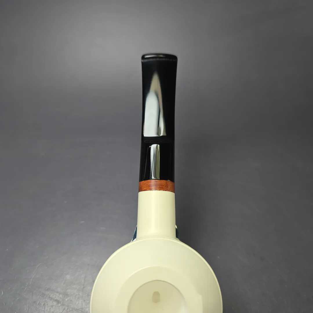 MBSD Meerschaum Deluxe Smooth Squat Rhodesian Block Meerschaum Pipe, New - Image 7