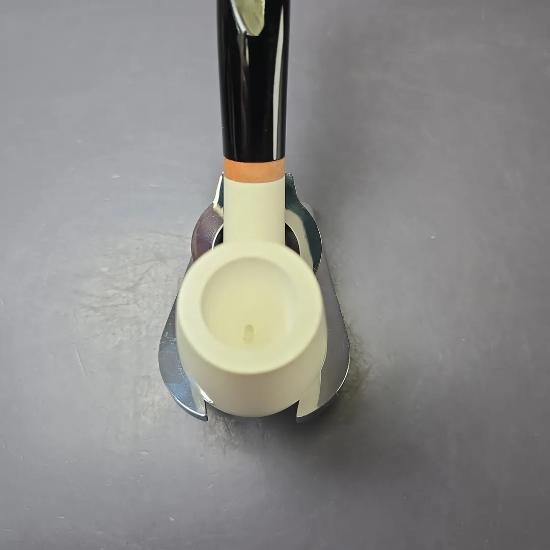 MBSD Meerschaum Deluxe Smooth Bent Billiard Block Meerschaum Pipe, New - Image 7