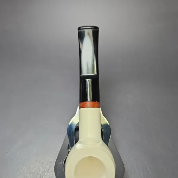 MBSD Meerschaum Deluxe Smooth Saddle Billiard Block Meerschaum Pipe, New - Image 7