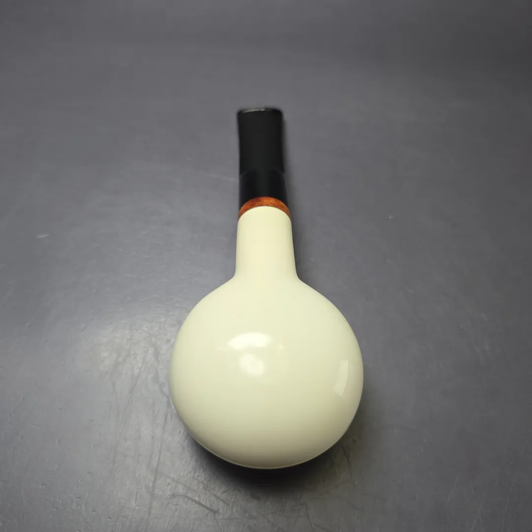 MBSD Meerschaum Deluxe Smooth Squat Rhodesian Block Meerschaum Pipe, New - Image 8