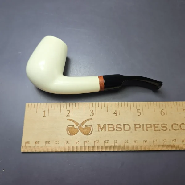 MBSD Meerschaum Deluxe Smooth Bent Billiard Block Meerschaum Pipe, New - Image 8