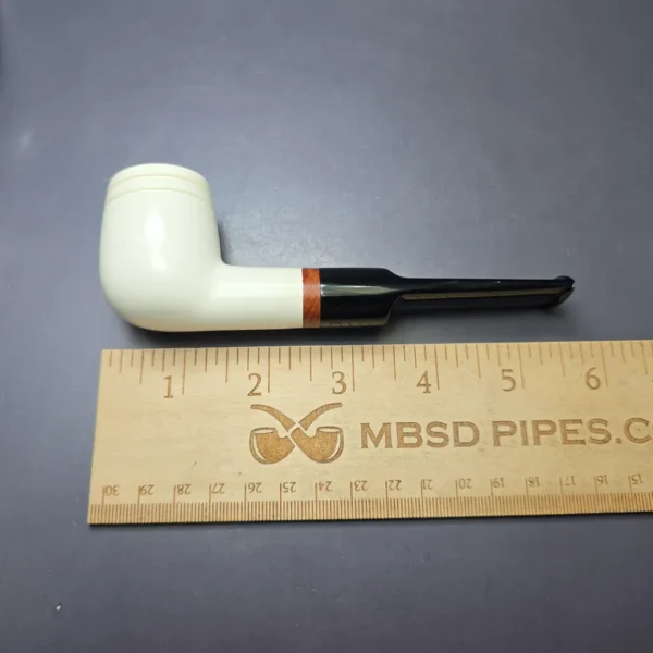 MBSD Meerschaum Deluxe Smooth Saddle Billiard Block Meerschaum Pipe, New - Image 8