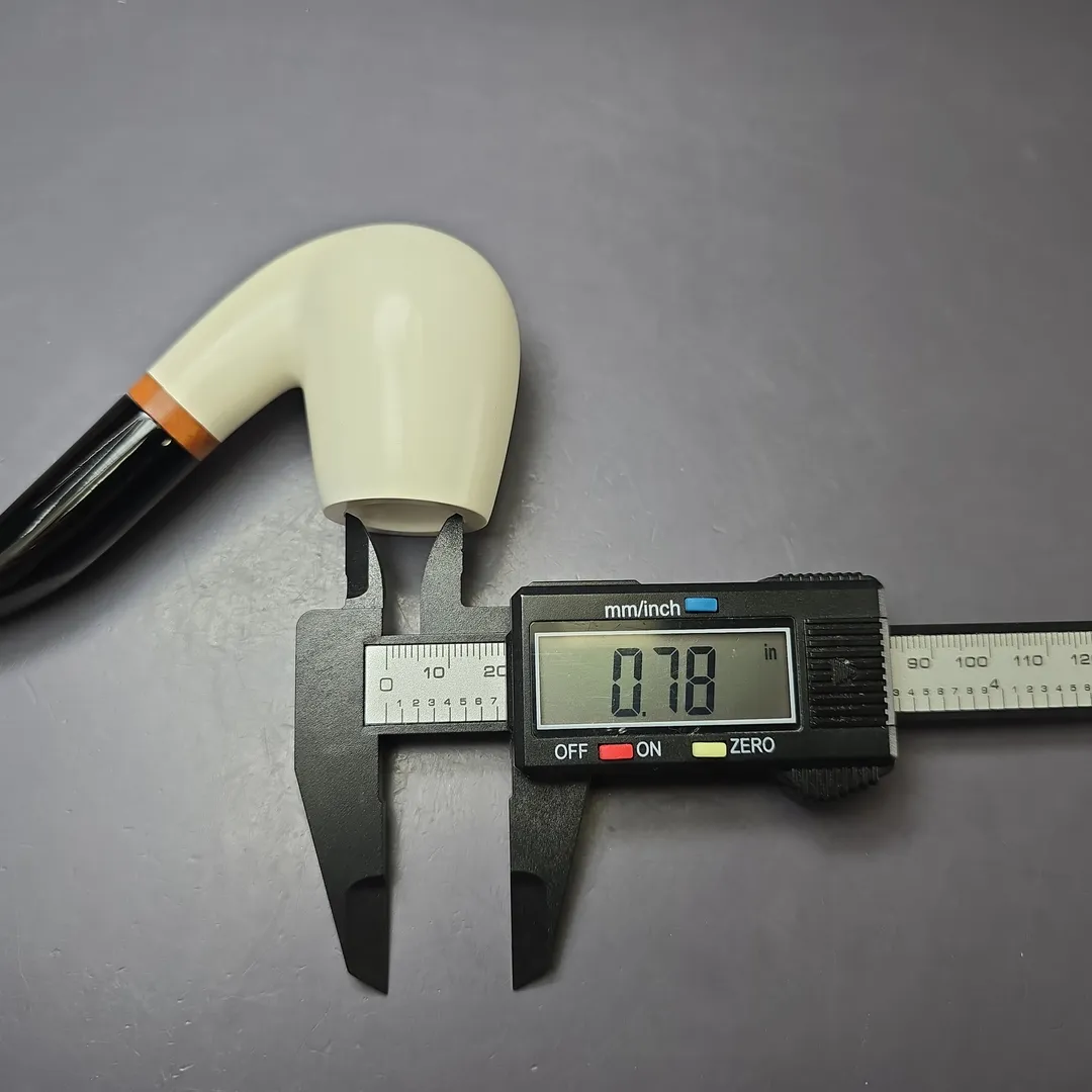 MBSD Meerschaum Deluxe Smooth Bent Billiard Block Meerschaum Pipe, New - Image 9