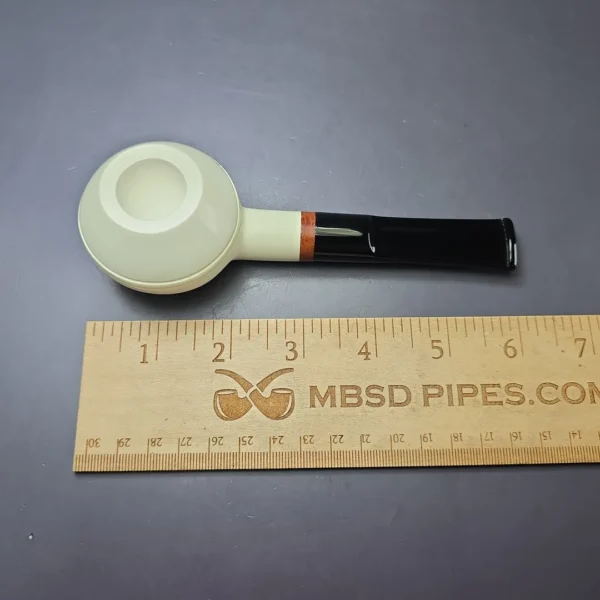 MBSD Meerschaum Deluxe Smooth Squat Rhodesian Block Meerschaum Pipe, New - Image 9
