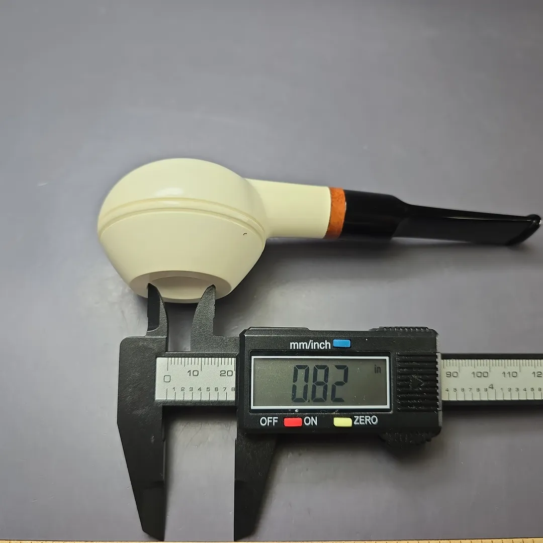 MBSD Meerschaum Deluxe Smooth Squat Rhodesian Block Meerschaum Pipe, New - Image 10