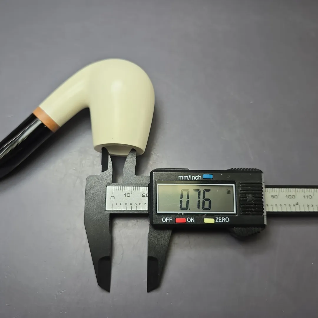 MBSD Meerschaum Deluxe Smooth Bent Billiard Block Meerschaum Pipe, New - Image 10