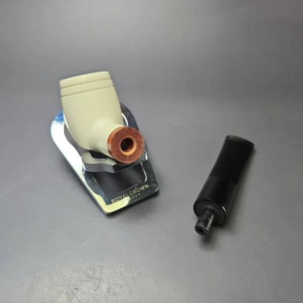 MBSD Meerschaum Deluxe Smooth Saddle Billiard Block Meerschaum Pipe, New - Image 10