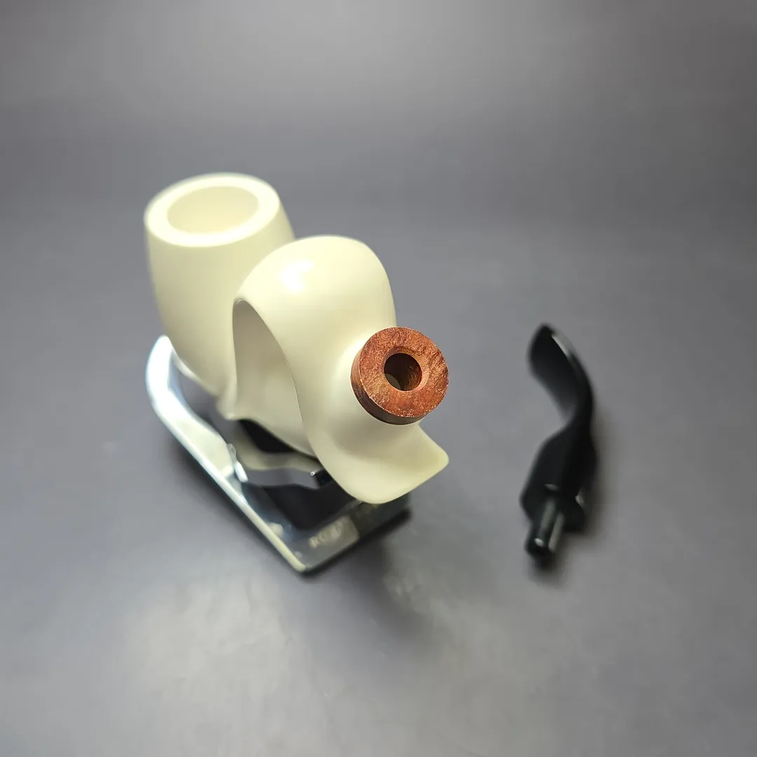 MBSD Meerschaum Deluxe Smooth Antique Style Billiard Block Meerschaum Pipe, New - Image 11