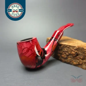 Butz Choquin Rhapsody 1504 Smooth Nosewarmer Bent Billiard Estate Briar Pipe, Unsmoked, 9mm