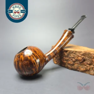 Brentegani Smooth Long Shank Footed Apple Handmade Briar Pipe, New