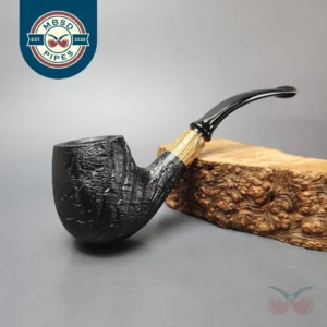 MBSD Briars by Piero Vitale Vintage Sandblasted Brandy w/ Zebrawood Briar Pipe, New