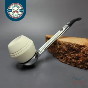 Falcon Classic Curved w/ MBSD Meerschaum Rhodesian Block Meerschaum Bowl Pipe, New