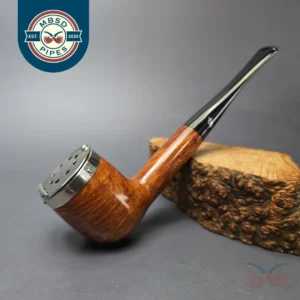 Peterson Antique Nickel Cap Natural 15 Smooth Billiard Estate Briar Pipe, Irish Estates