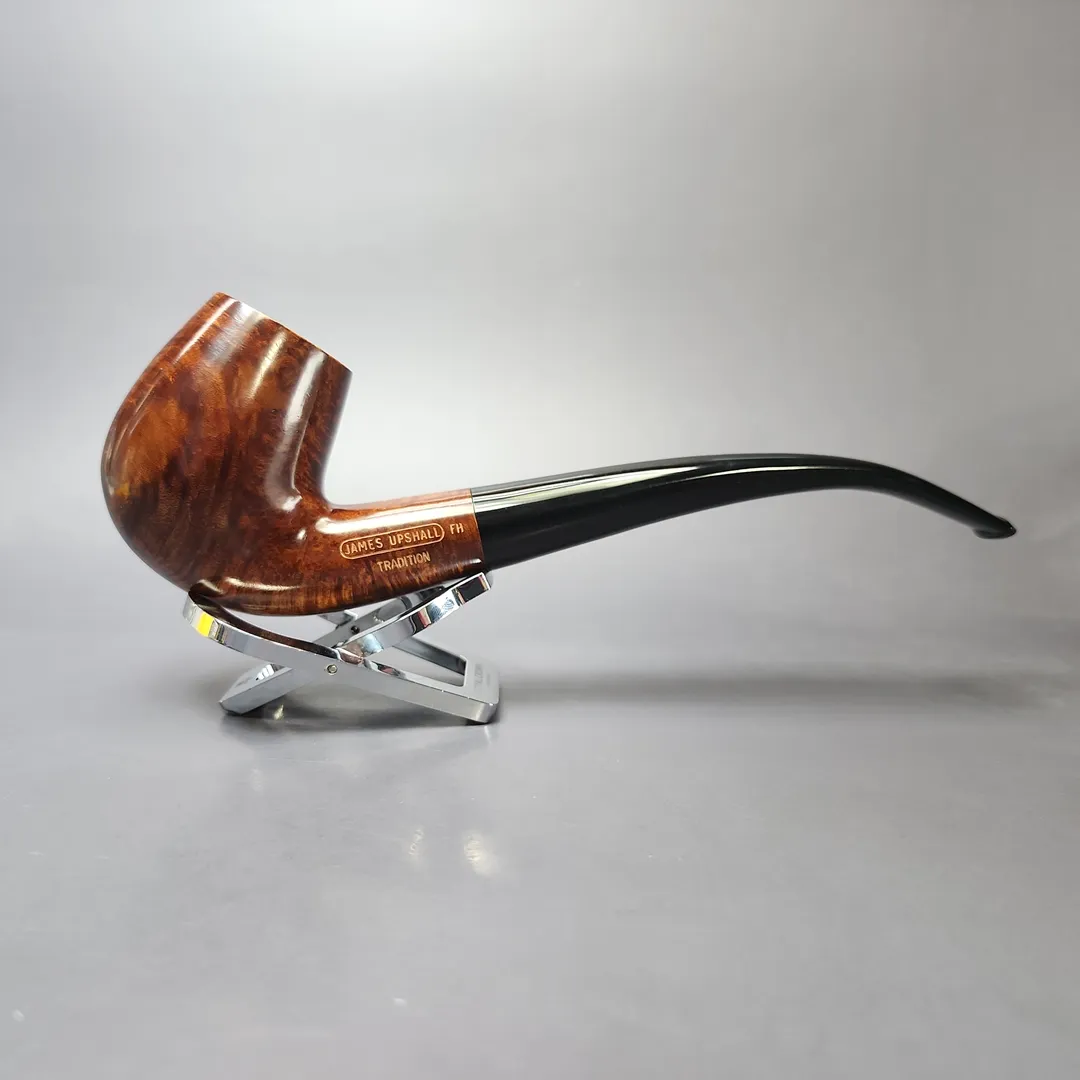 James Upshall Empire Series Tradition Magnum Smooth Bent Billiard Estate Briar Pipe, Unsmoked - Image 2