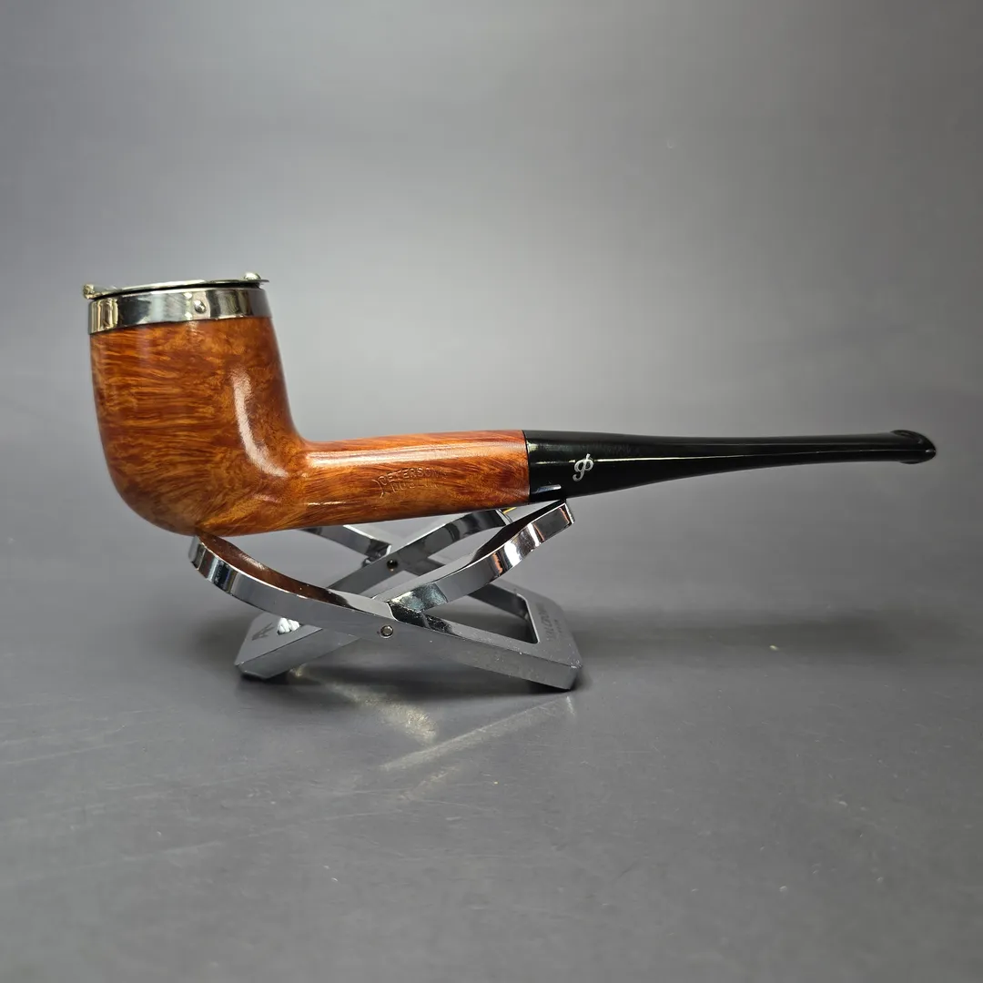 Peterson Antique Nickel Cap Natural 15 Smooth Billiard Estate Briar Pipe, Irish Estates - Image 2