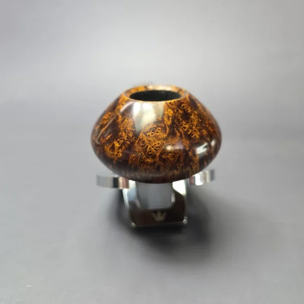 Piero Vitale Smooth Squat Tomato w/ Spalted Tamarind (Moon) Handmade Briar Pipe, New - Image 3