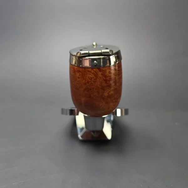 Peterson Antique Nickel Cap Natural 15 Smooth Billiard Estate Briar Pipe, Irish Estates - Image 3