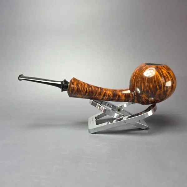 Brentegani Smooth Long Shank Footed Apple Handmade Briar Pipe, New - Image 4