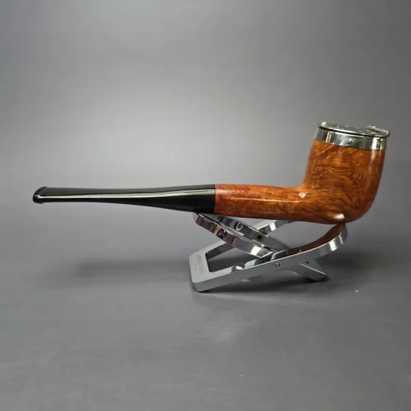 Peterson Antique Nickel Cap Natural 15 Smooth Billiard Estate Briar Pipe, Irish Estates - Image 4