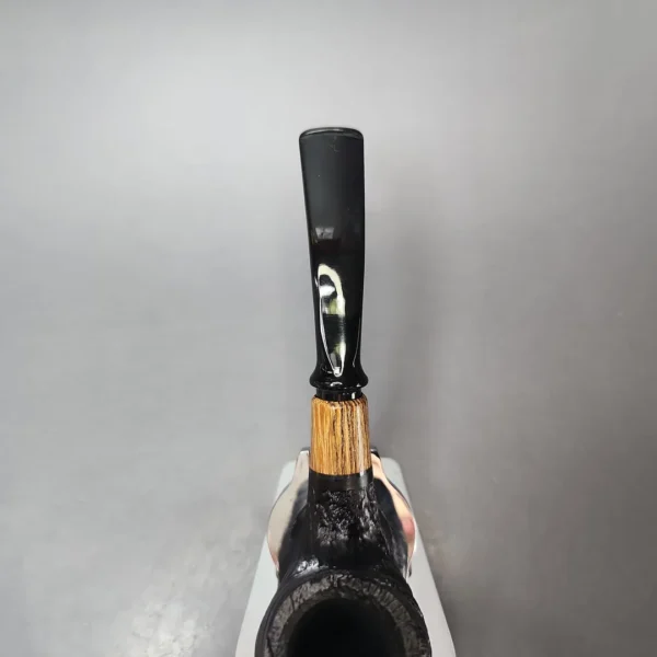 MBSD Briars by Piero Vitale Vintage Sandblasted Brandy w/ Zebrawood Briar Pipe, New - Image 5