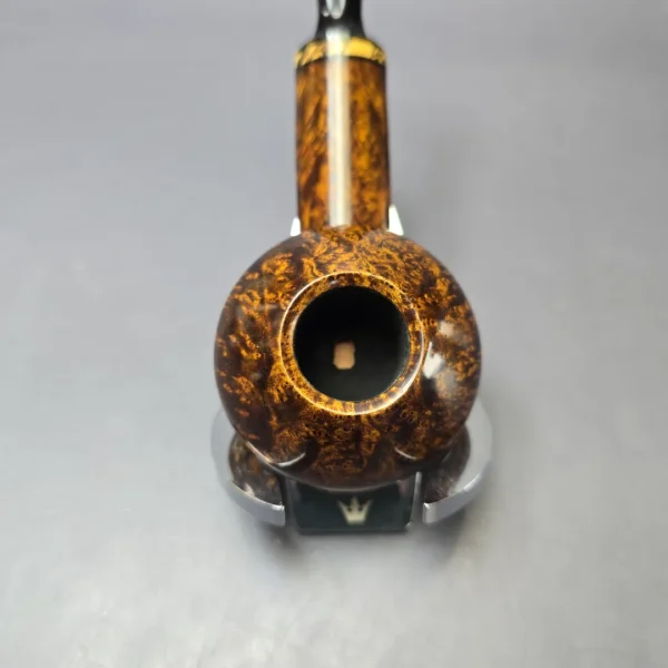 Piero Vitale Smooth Squat Tomato w/ Spalted Tamarind (Moon) Handmade Briar Pipe, New - Image 6