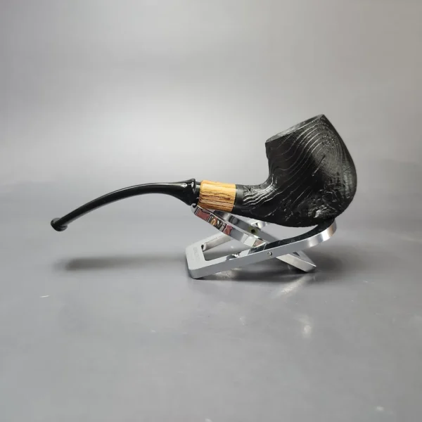 MBSD Briars by Piero Vitale Vintage Sandblasted Brandy w/ Zebrawood Briar Pipe, New - Image 7