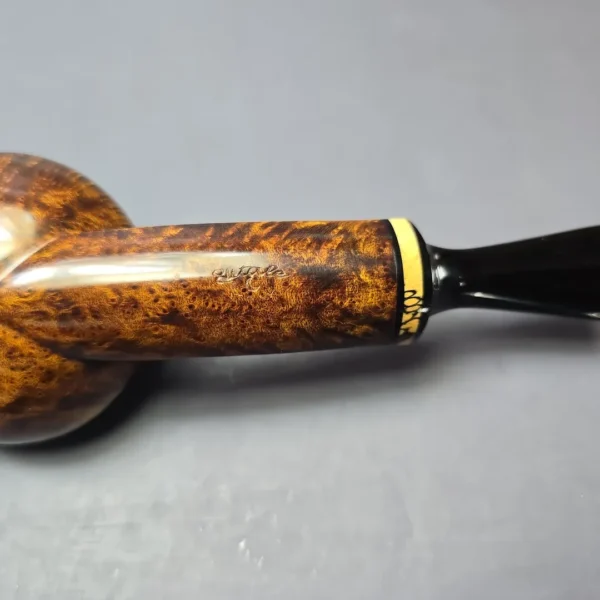 Piero Vitale Smooth Squat Tomato w/ Spalted Tamarind (Moon) Handmade Briar Pipe, New - Image 8