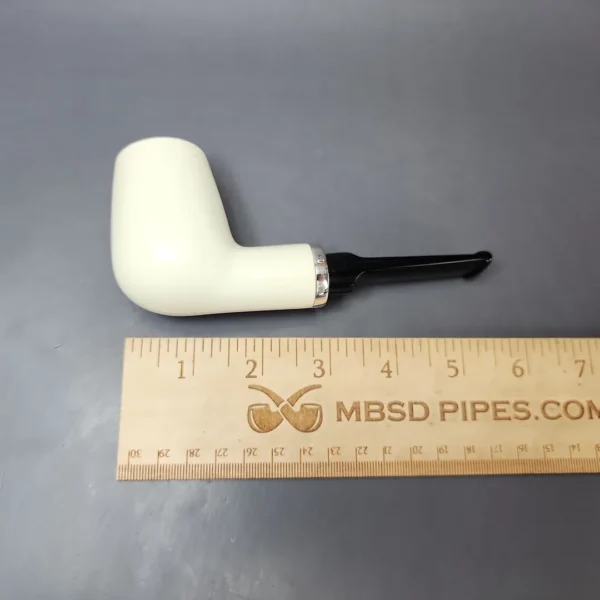 MBSD Meerschaum Silver Smooth Brandy Reverse Calabash Block Meerschaum Pipe, New - Image 8