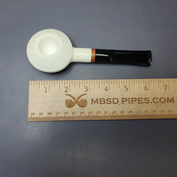 MBSD Meerschaum Deluxe Smooth Squat Rhodesian Block Meerschaum Pipe, New - Image 8