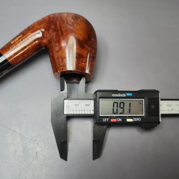 James Upshall Empire Series Tradition Magnum Smooth Bent Billiard Estate Briar Pipe, Unsmoked - Image 9