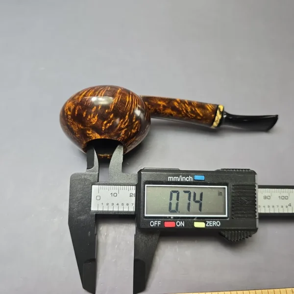 Piero Vitale Smooth Squat Tomato w/ Spalted Tamarind (Moon) Handmade Briar Pipe, New - Image 10