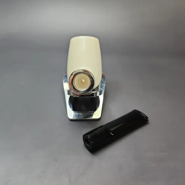 MBSD Meerschaum Silver Smooth Brandy Reverse Calabash Block Meerschaum Pipe, New - Image 10