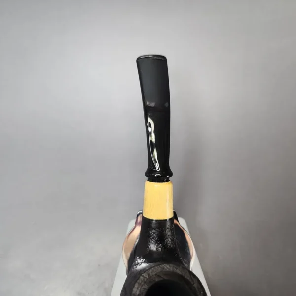 MBSD Briars by Piero Vitale Vintage Sandblasted Brandy w/ Boxwood Briar Pipe, New - Image 5