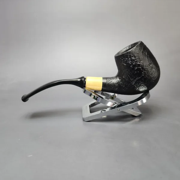 MBSD Briars by Piero Vitale Vintage Sandblasted Brandy w/ Boxwood Briar Pipe, New - Image 7