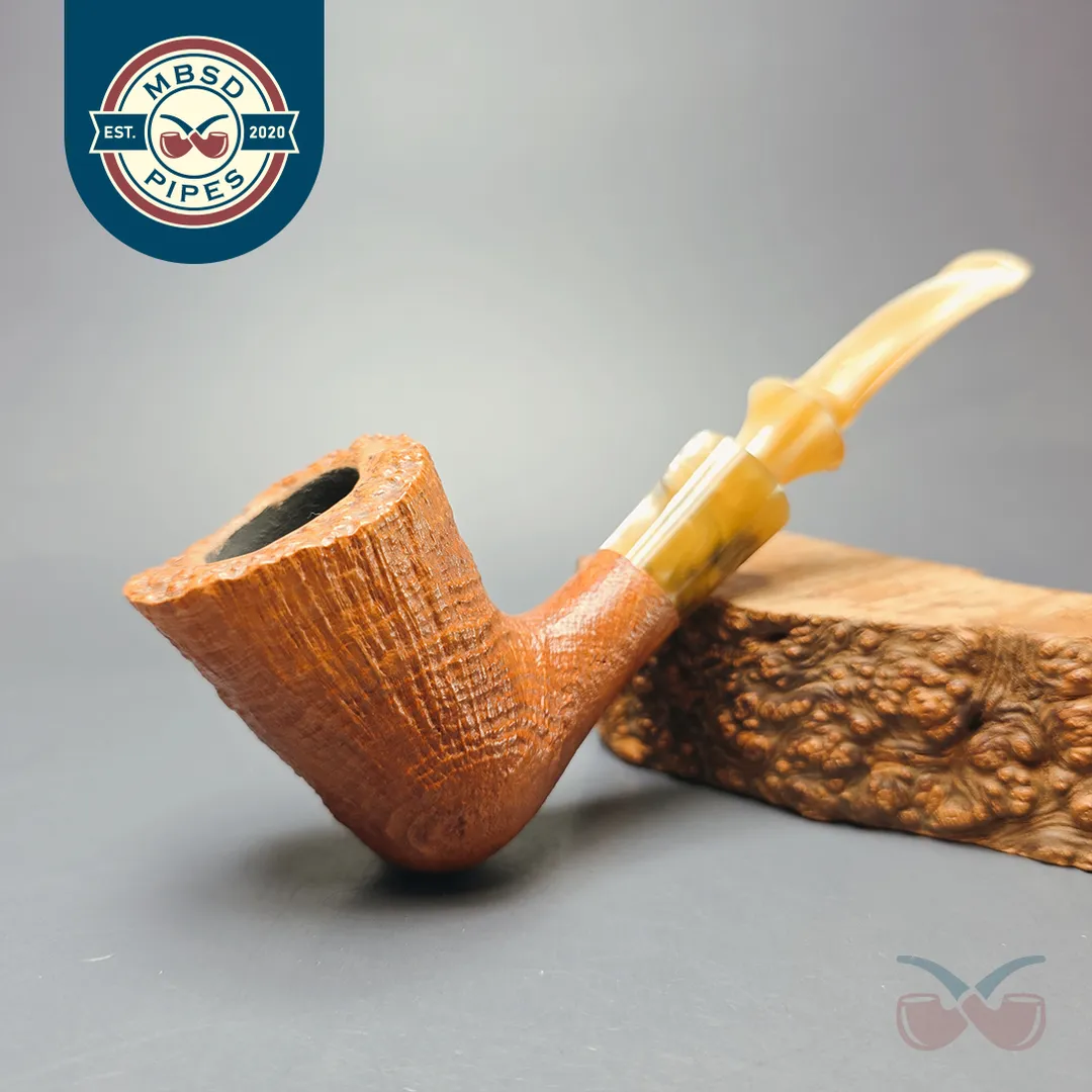 Savinelli Autograph 6 N Natural Sandblasted Dublin Estate Briar Pipe, Unsmoked