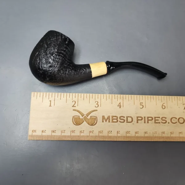 MBSD Briars by Piero Vitale Vintage Sandblasted Brandy w/ Boxwood Briar Pipe, New - Image 8