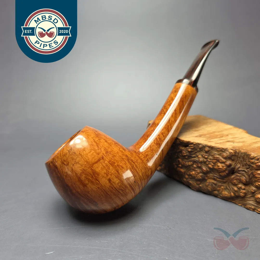 Dave Neeb Smooth Long Shank Apple Handmade Briar Pipe, New