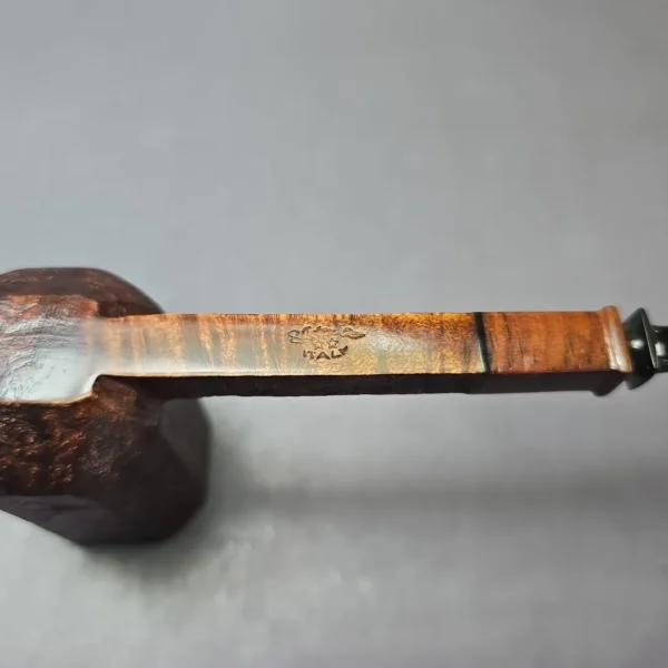 Piero Vitale Partially Sandblasted Panel w/ Cocobolo (2 Star) Handmade Briar Pipe, New - Image 8