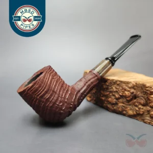 MBSD Briars by Piero Vitale Vintage Sandblasted Billiard w/ Zebrawood Briar Pipe, New