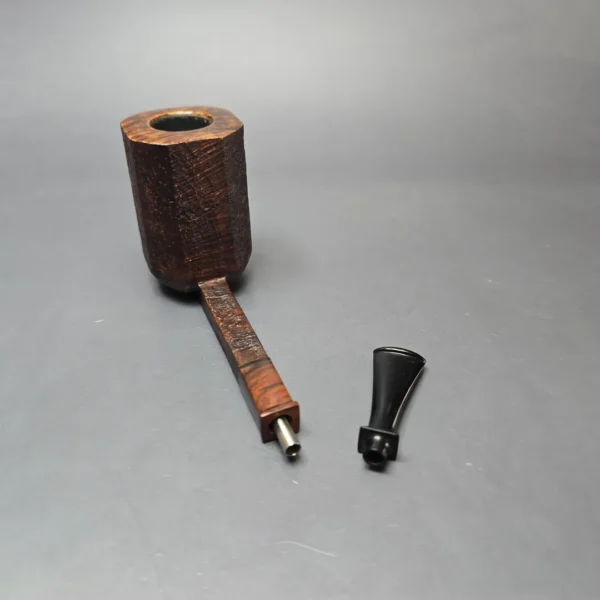 Piero Vitale Partially Sandblasted Panel w/ Cocobolo (2 Star) Handmade Briar Pipe, New - Image 11