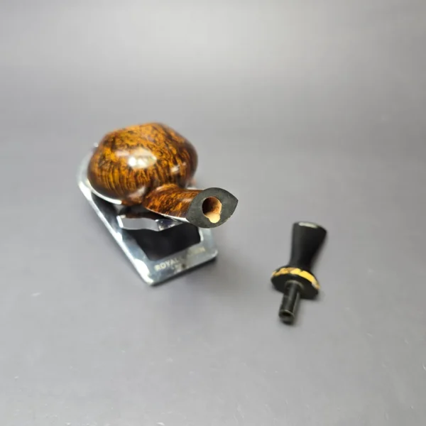 Piero Vitale Smooth Squat Tomato w/ Spalted Tamarind (Moon) Handmade Briar Pipe, New - Image 11