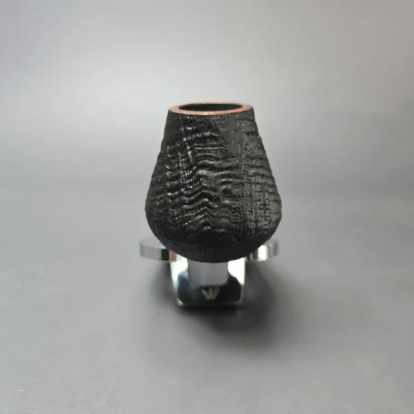 Piero Vitale Partially Sandblasted Brandy w/ Masur Birch (2 Star) Handmade Briar Pipe, New - Image 3