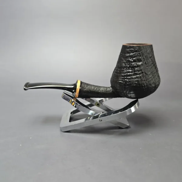 Piero Vitale Partially Sandblasted Brandy w/ Masur Birch (2 Star) Handmade Briar Pipe, New - Image 4