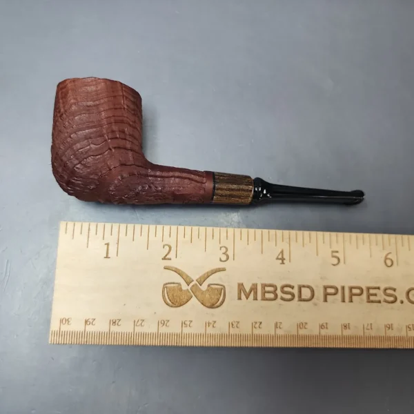 MBSD Briars by Piero Vitale Vintage Sandblasted Billiard w/ Zebrawood Briar Pipe, New - Image 9