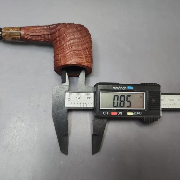 MBSD Briars by Piero Vitale Vintage Sandblasted Billiard w/ Zebrawood Briar Pipe, New - Image 10