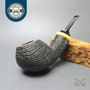 Yang Kun Partially Sandblasted Tomato w/ Boxwood Handmade Briar Pipe, New