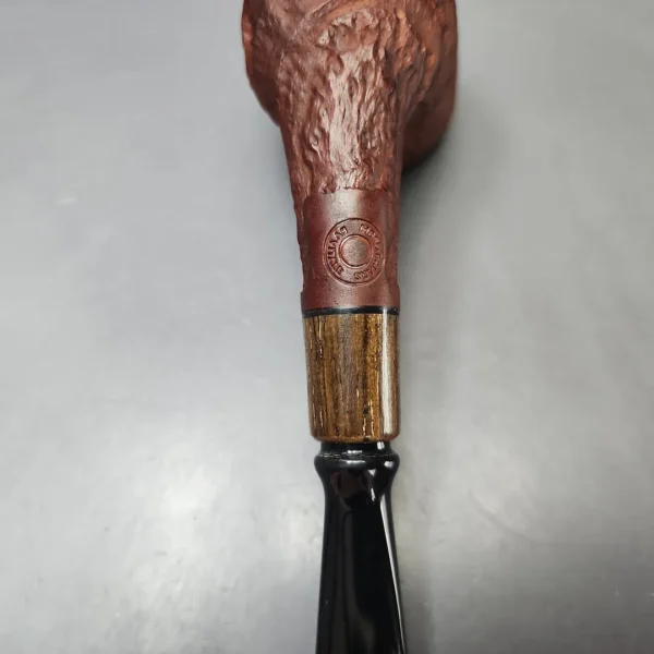 MBSD Briars by Piero Vitale Vintage Sandblasted Billiard w/ Zebrawood Briar Pipe, New - Image 11
