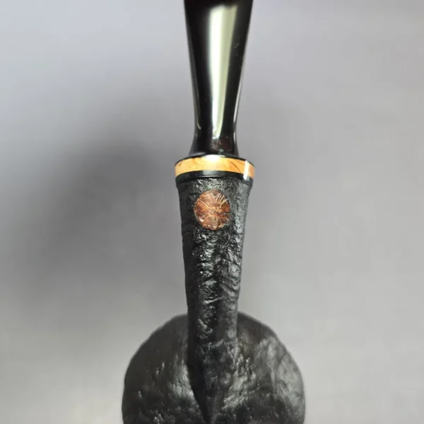 Piero Vitale Partially Sandblasted Brandy w/ Masur Birch (2 Star) Handmade Briar Pipe, New - Image 8